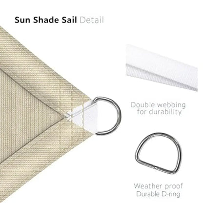 16x20' HDPE Sun Shade Sail Outdoor Patio Cover