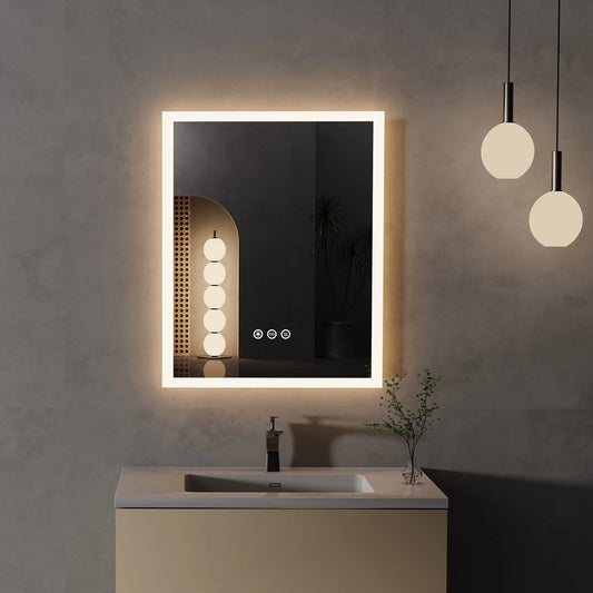 16x20 inch LED Lighted Bathroom Mirror w/Anti-Fog