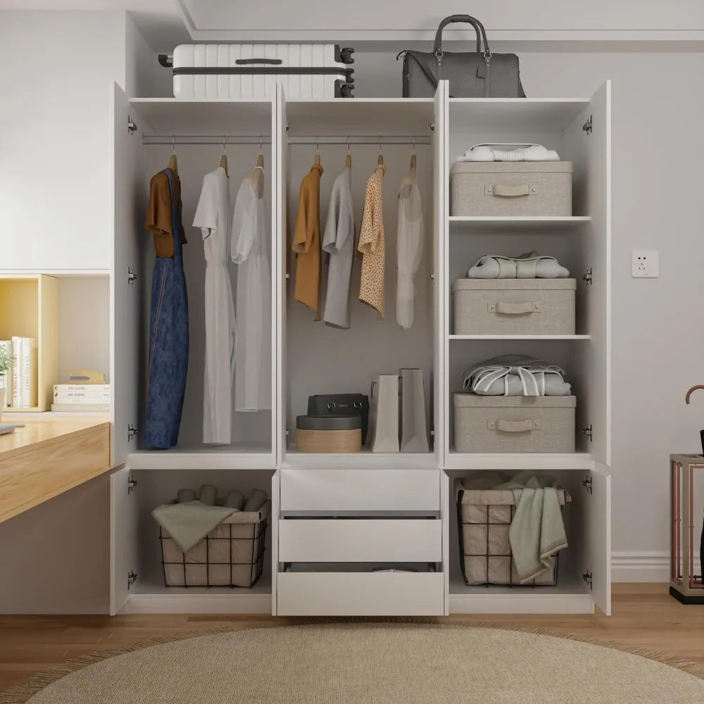 Large Armoire Wardrobe with Drawers and Shelves