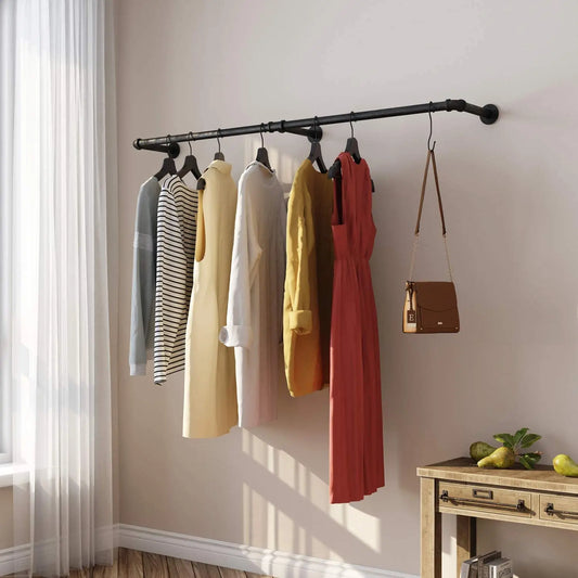 Wall Mounted Industrial Pipe Clothes Rack