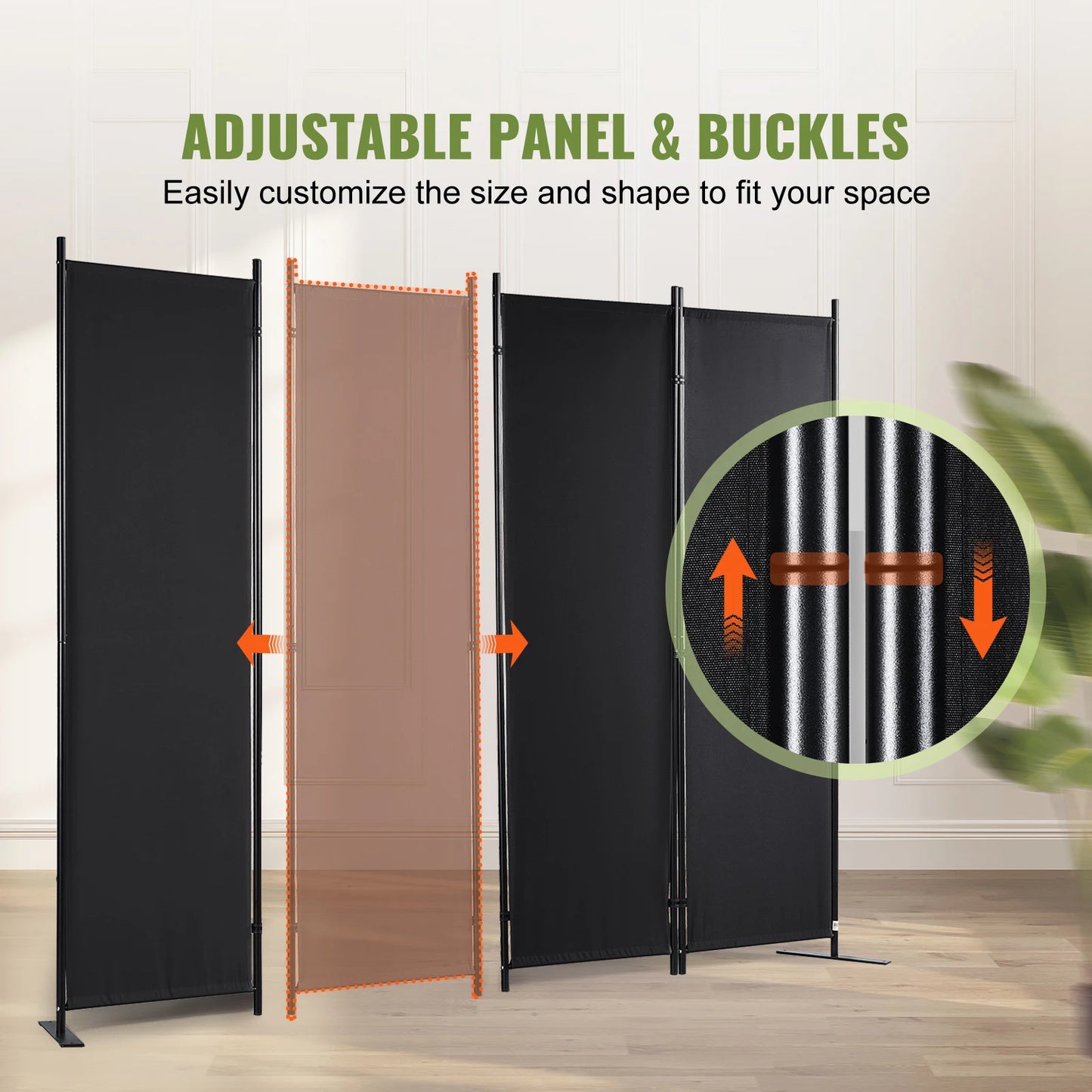 VEVOR 4 Panel Room Dividers Adjustable In Size and Height