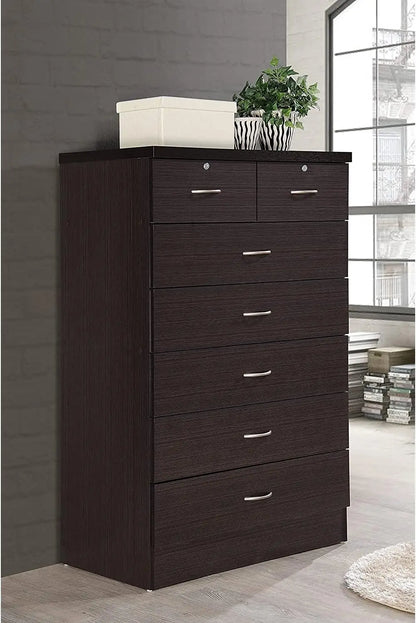 7 Drawer Wood Dresser for Bedroom, 31.5 Wide, Office