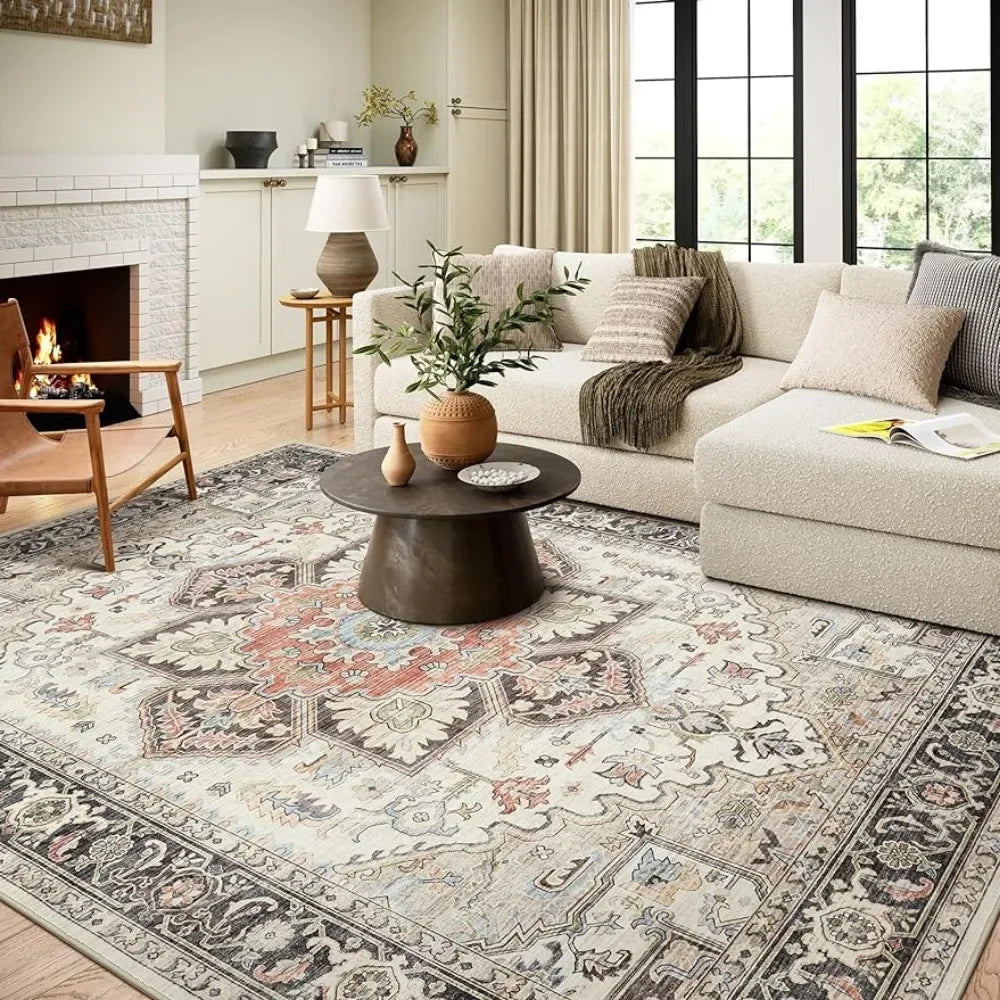 9 x 12 Boho Soft Machine Washable Rug Oriental Vintage