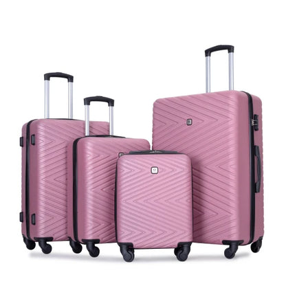 4-Piece ABS Suitcase W/Spinner 24" and 28" W/TSA Lock