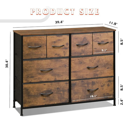 Dresser with 8 Drawers, for Storage and Organization