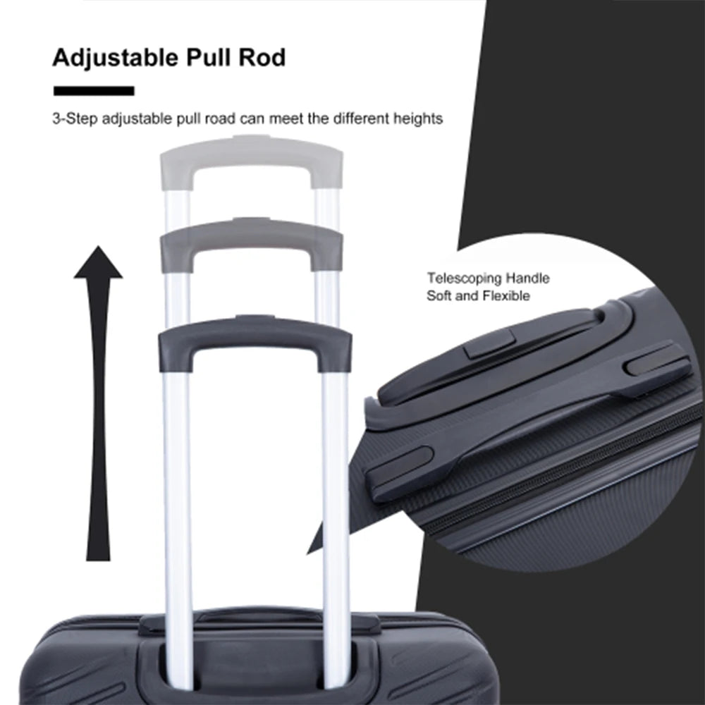 4-Piece ABS Suitcase W/Spinner 24" and 28" W/TSA Lock