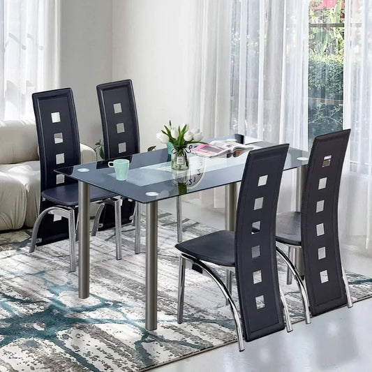 Dining Glass Table and Chair Set for Small Spaces