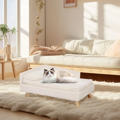 L Shape Chaise Sofa Bed with Wooden Legs