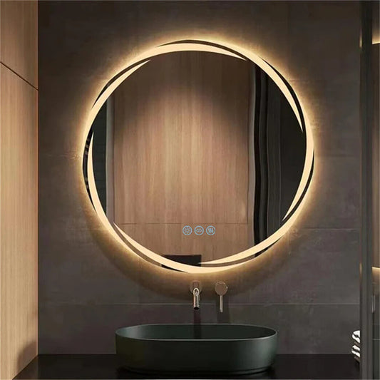 Anti-fog LED Round Bathroom Mirror Backlit