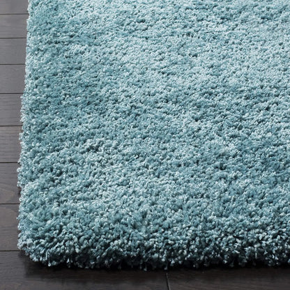 Area Rug Aqua Blue Solid Design Non Shedding Easy Care 2 inch Thick Ideal for High Traffic Areas in Living Room Bedroom