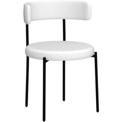 Modern Dining Chairs Set of 2, Teddy Fleece Round