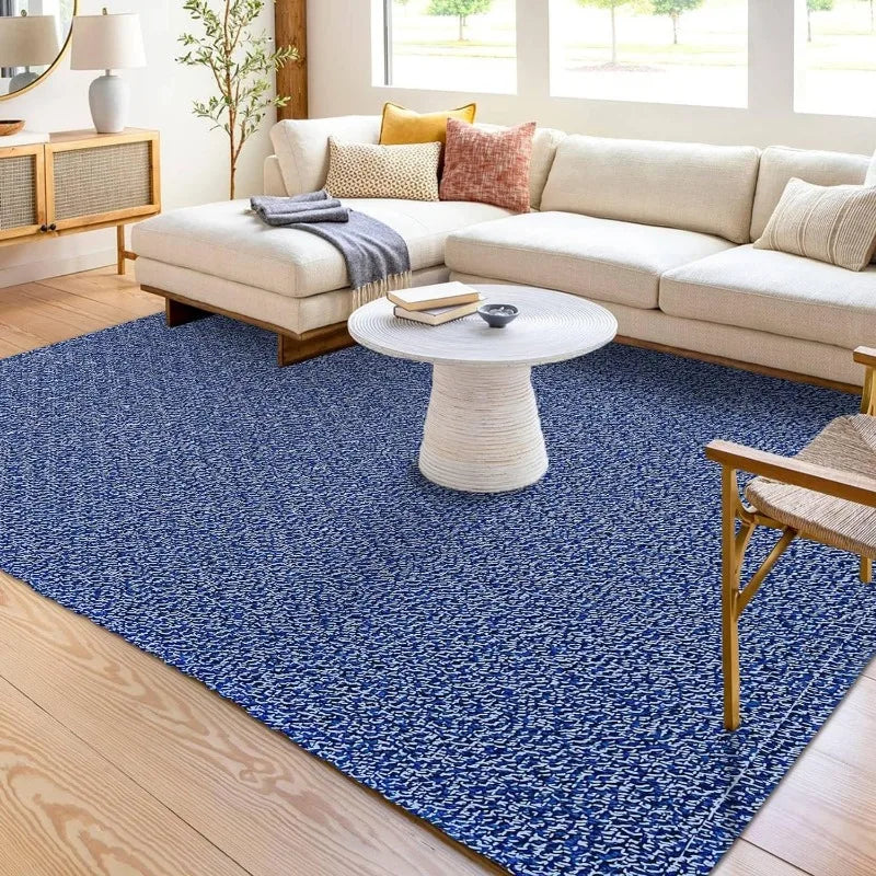 Area Rugs Rubber Backed Braided Cotton Washable