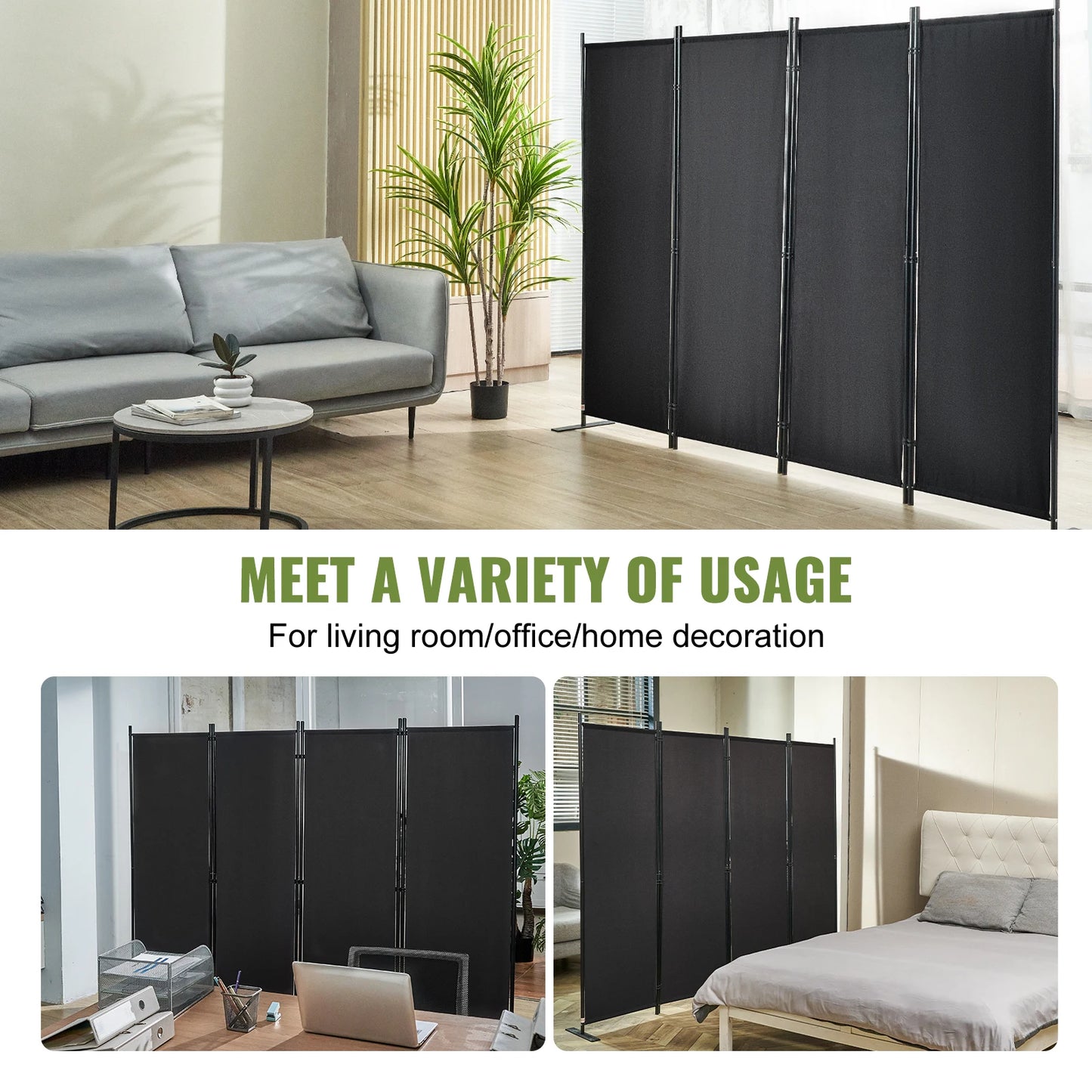 VEVOR 4 Panel Room Dividers Adjustable In Size and Height