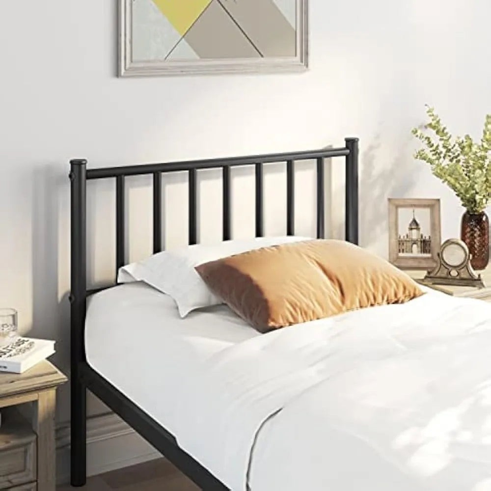 Metal Platform Bed Frame with Spindle Headboard