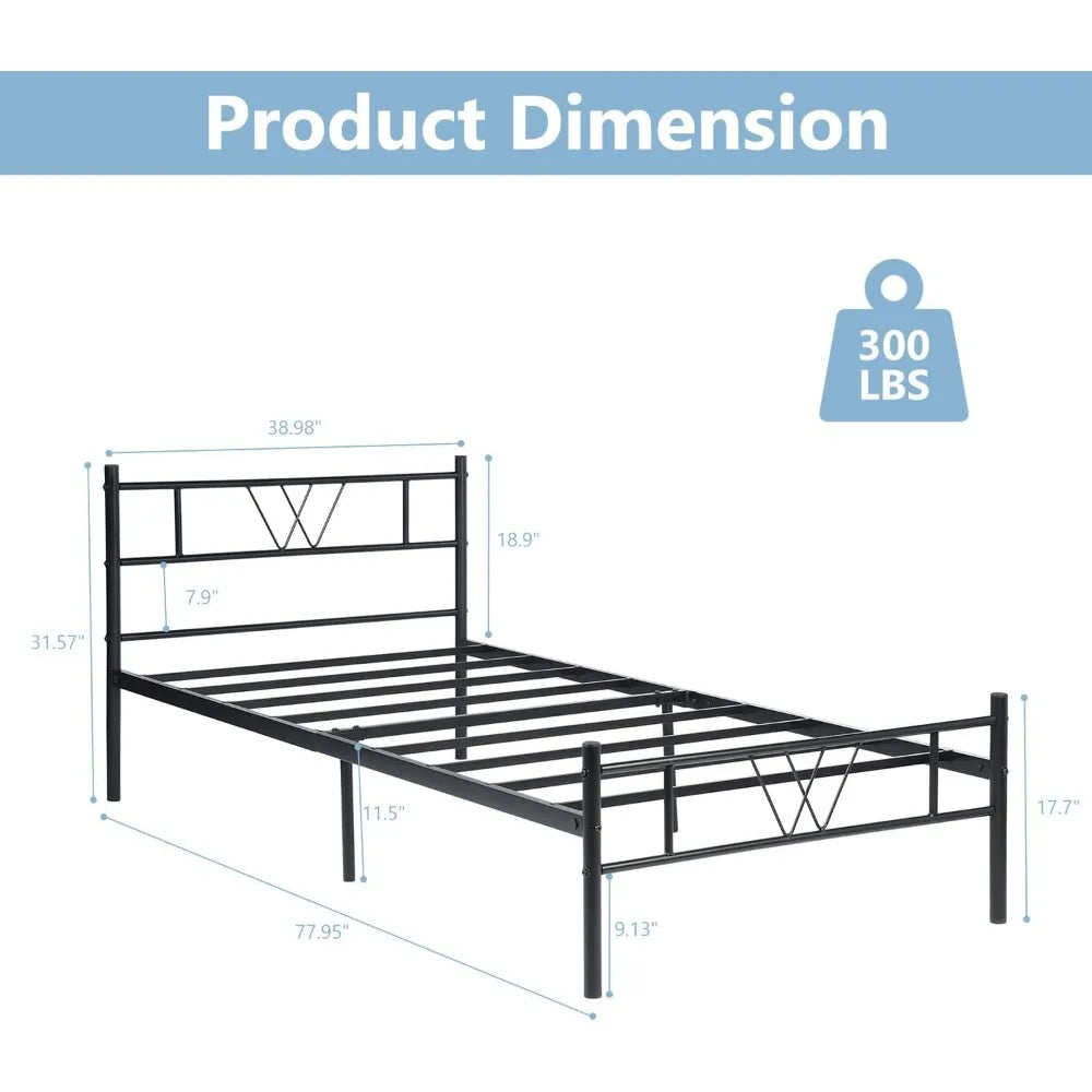 Platform Double Bed Frame in Black