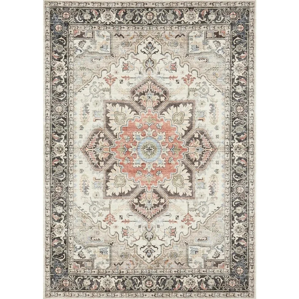 9 x 12 Boho Soft Machine Washable Rug Oriental Vintage