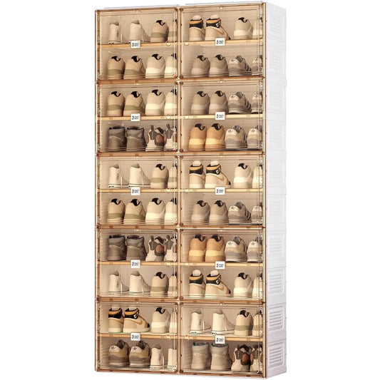 Portable Shoe Rack Organizer W/ Magnetic Clear Door