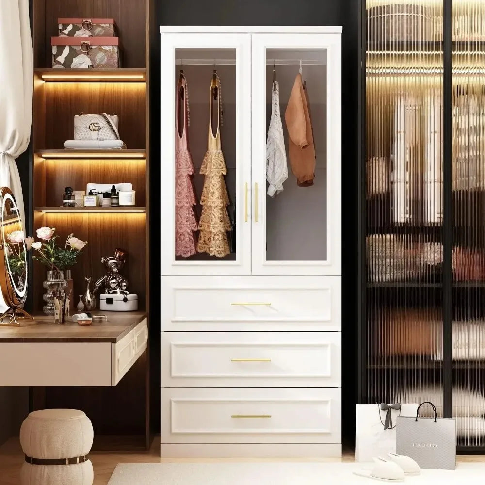 Large Armoire Wardrobe Closet System with Drawers