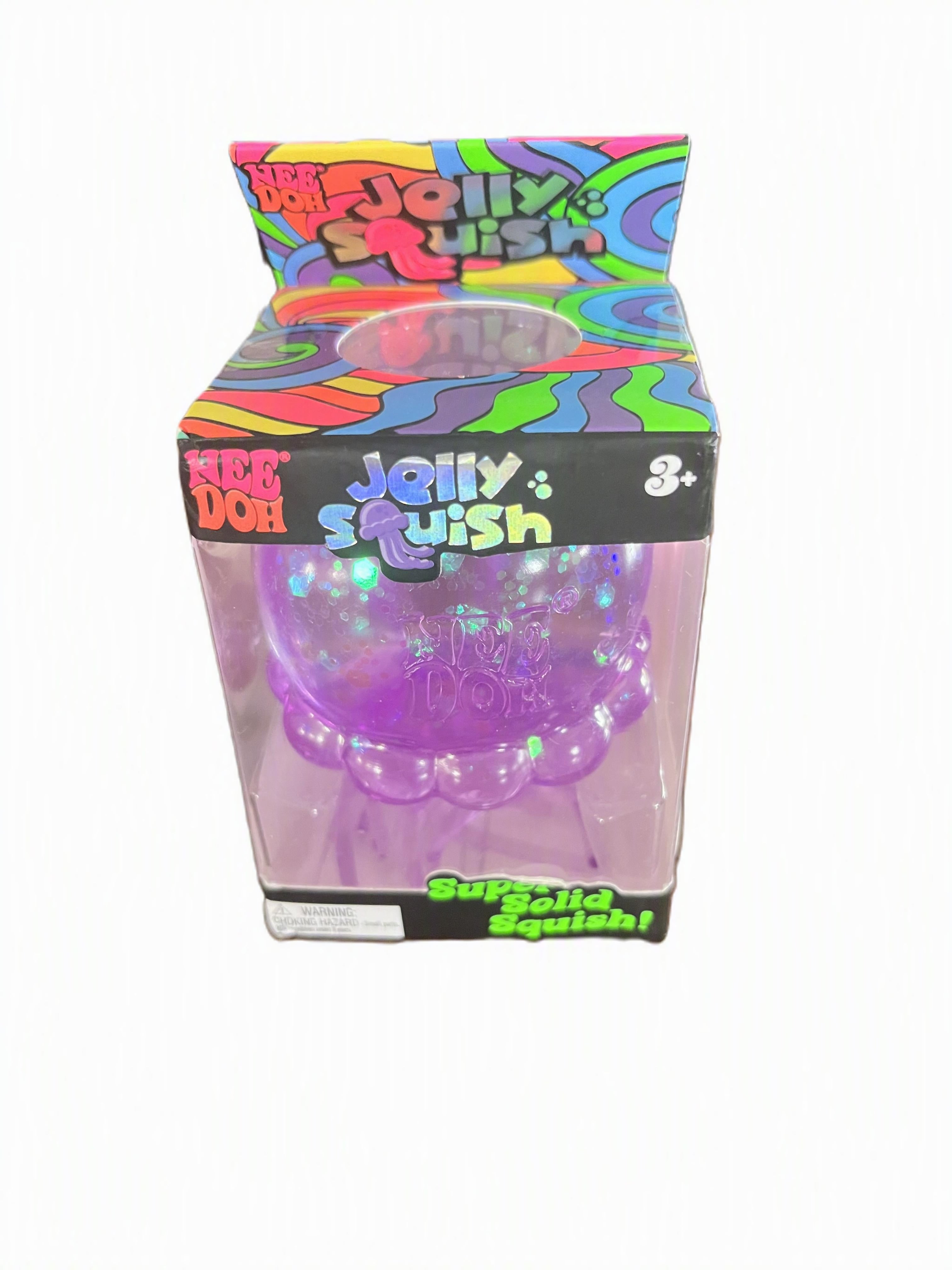 Schylling NeeDoh Jelly Squish - Purple Glitter Jellyfish Fidget Toy